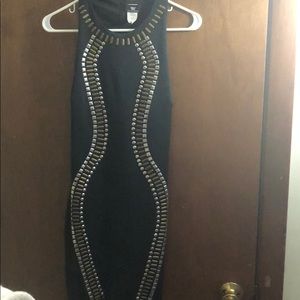 Black body hugging dress